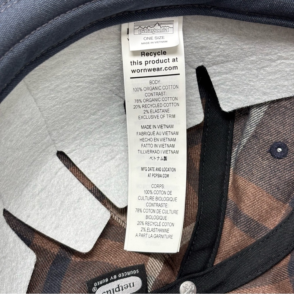 NWT PATAGONIA RANGE CAP HAT BROWN BLUE SNAPBACK OSFA - Picture 10 of 13